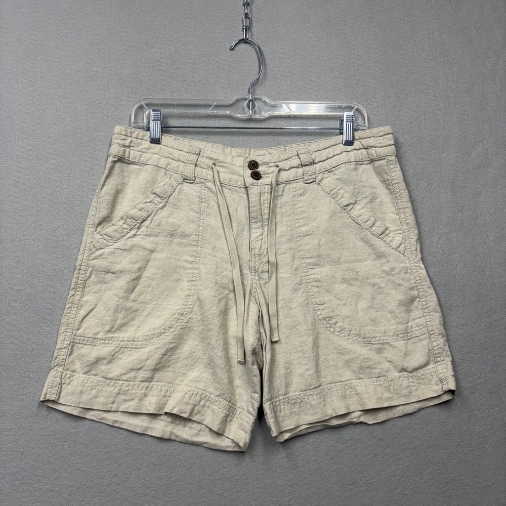 Patagonia Island Hemp Shorts Women 10 Beige STY58082 Drawstring Organic Cotton